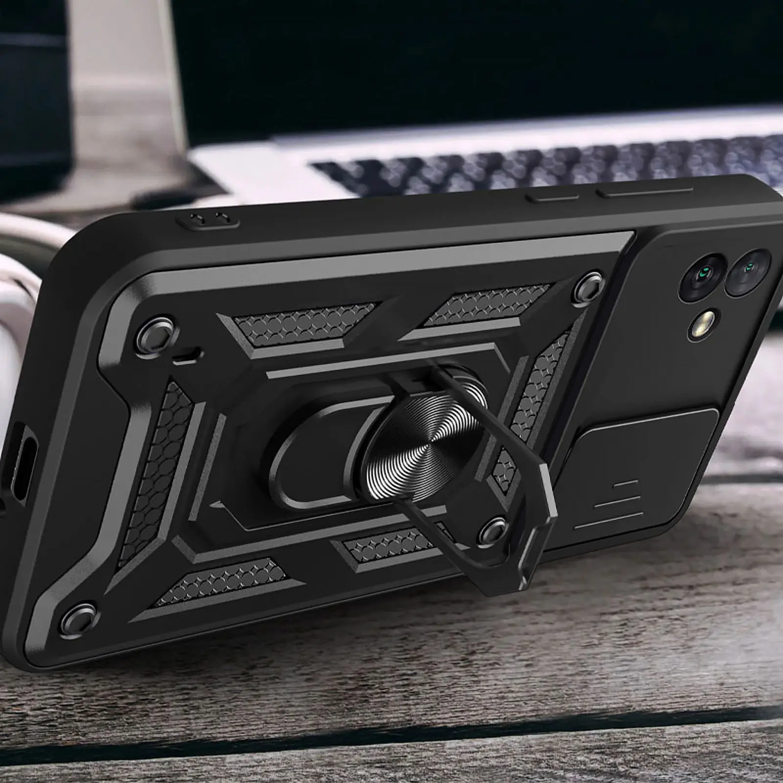 Чехол Ummi Camshield Serge Ring для Samsung Galaxy A04, Черный 2, TPU+PC, купить оптом с доставкой