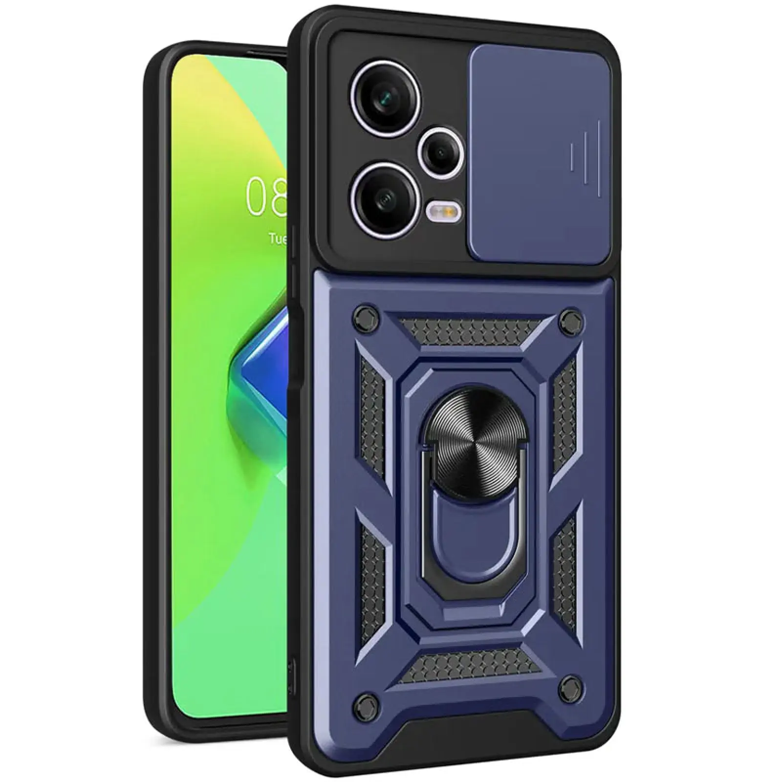 Чохол Ummi Camshield Serge Ring для Xiaomi Redmi Note 12 Pro+ 5G, Синій, TPU+PC, купити оптом з доставкою