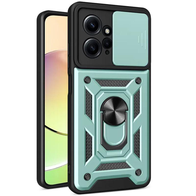 Противоударный чехол Ummi Camshield Serge Ring для Xiaomi Redmi Note 12 4G | Бронированый с кольцом-подставкой на картинке №1