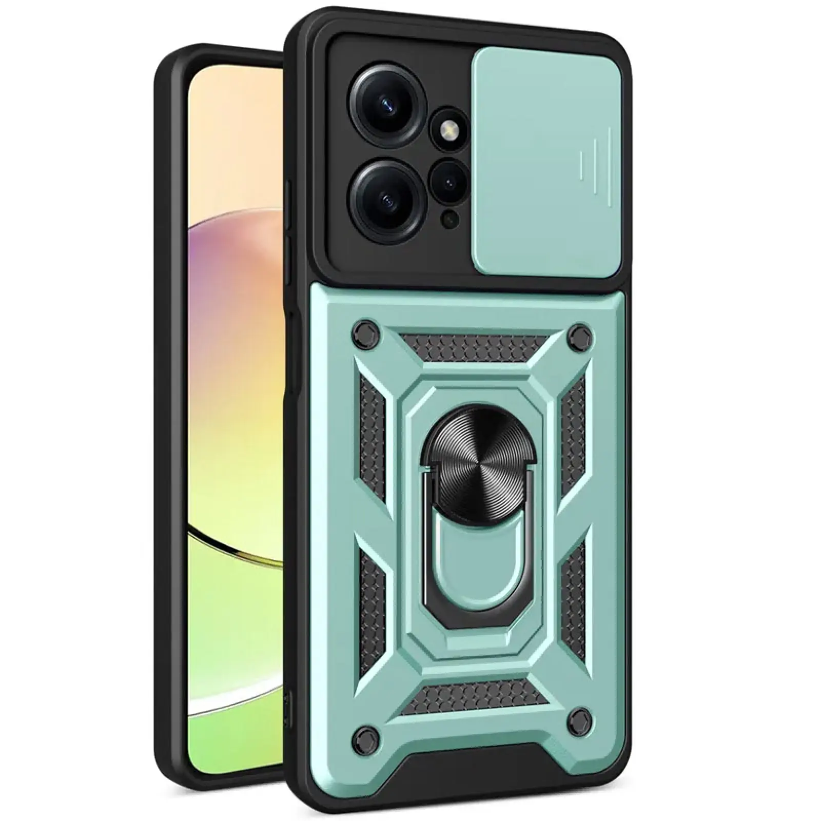 Чехол Ummi Camshield Serge Ring для Xiaomi Redmi Note 12 4G, Зеленый, TPU+PC, купить оптом с доставкой