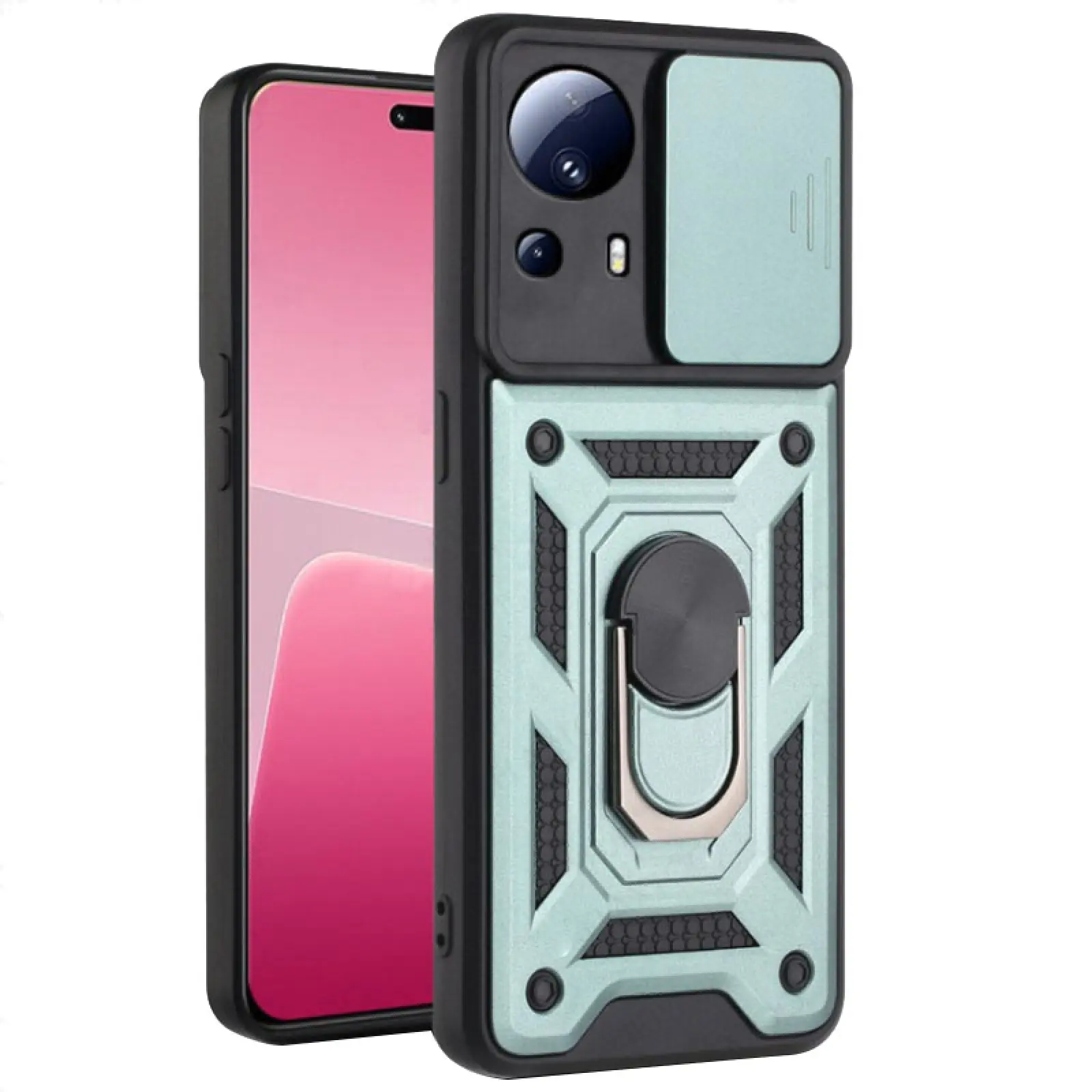 Чохол Ummi Camshield Serge Ring для Xiaomi 13 Lite, Зелений, TPU+PC, купити оптом з доставкою