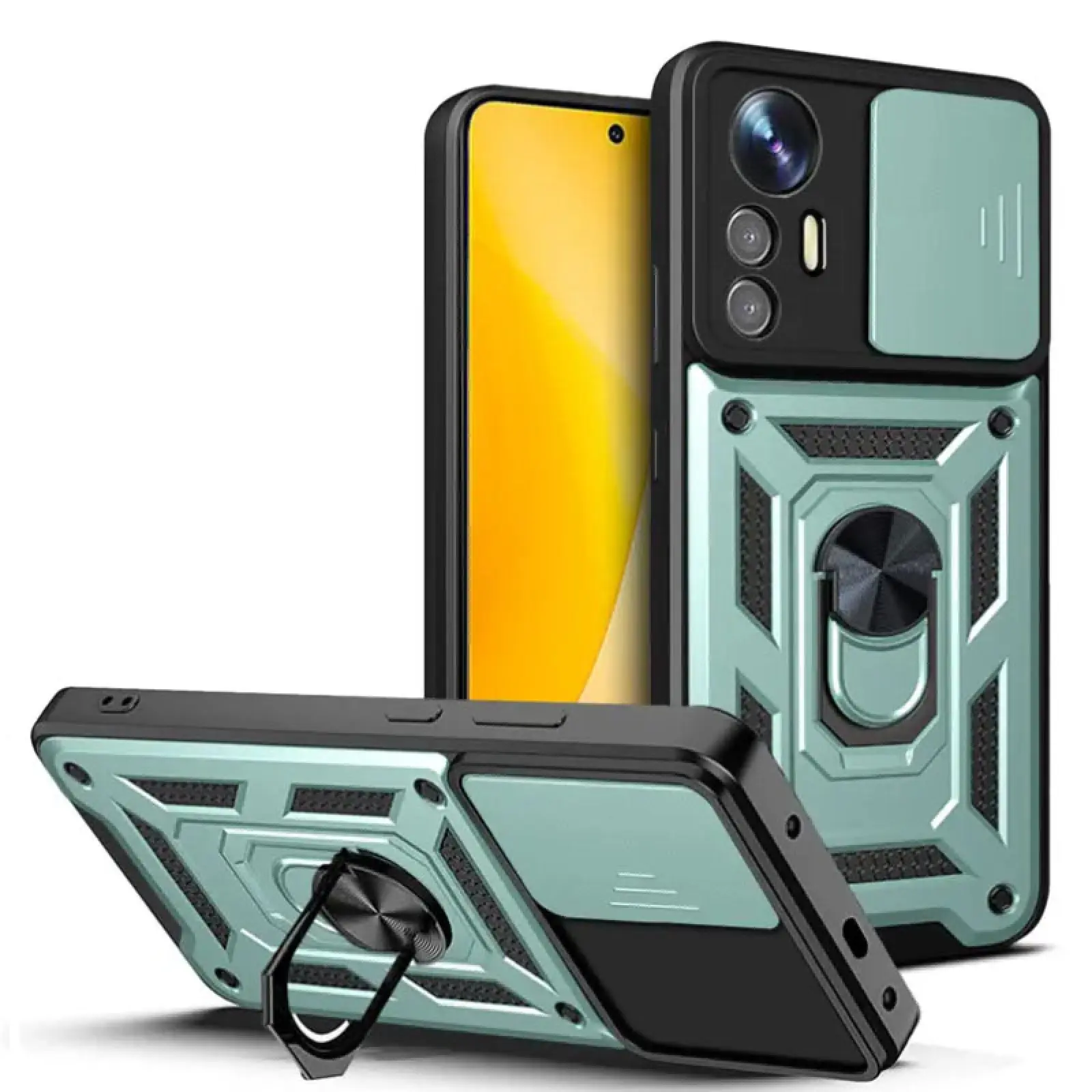 Чехол Ummi Camshield Serge Ring для Xiaomi Redmi Note 12S, Зеленый / Green, TPU+PC, купить оптом с доставкой
