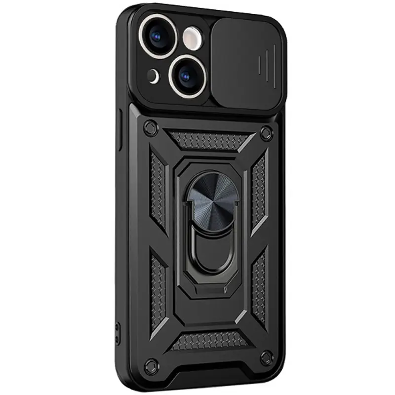 Чехол Ummi Camshield Serge Ring для Apple iPhone 15 (6.1"), Черный / Black 1, TPU+PC, купить оптом с доставкой