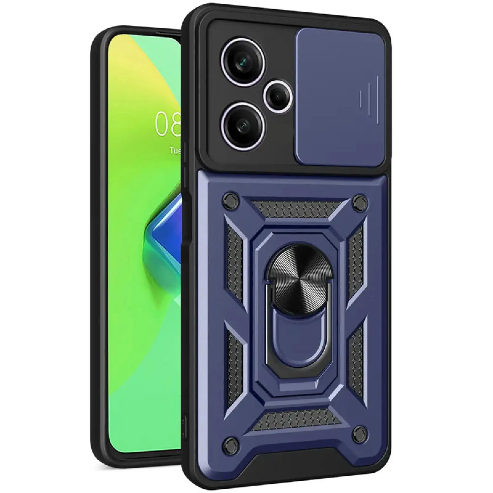 Чехол Ummi Camshield Serge Ring для Xiaomi Poco M6 Pro 5G, Синий / Navy, TPU+PC, купить оптом с доставкой