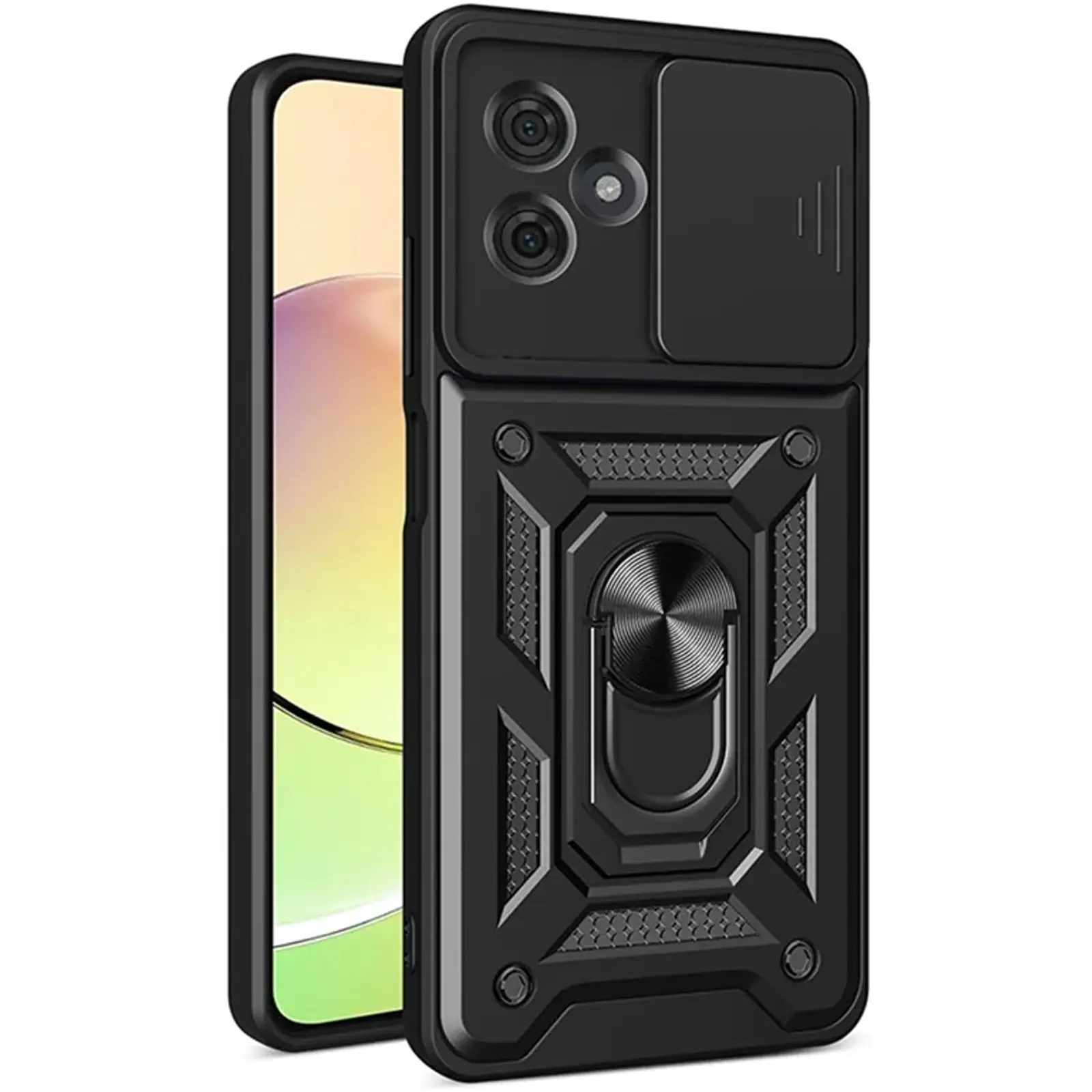 Чехол Ummi Camshield Serge Ring для Motorola Moto G54, Черный / Black, TPU+PC, купить оптом с доставкой