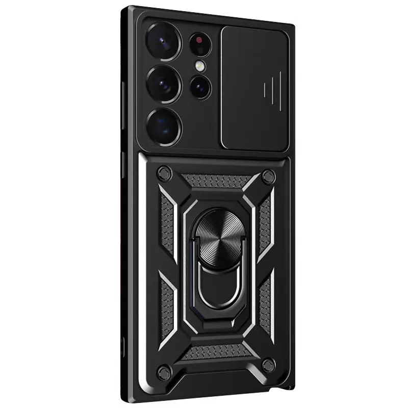 Чехол Ummi Camshield Serge Ring для Samsung Galaxy S24 Ultra, Черный / Black, TPU+PC, купить оптом с доставкой