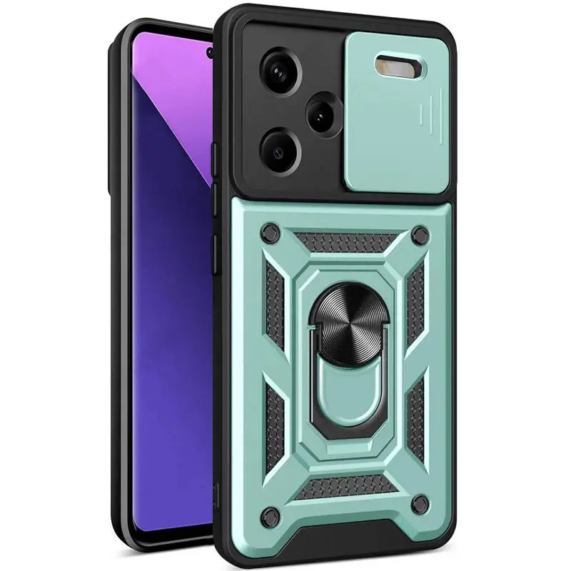 Чехол Ummi Camshield Serge Ring для Xiaomi Redmi Note 13 Pro+, Зеленый / Green, TPU+PC, купить оптом с доставкой