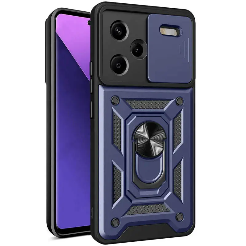 Чехол Ummi Camshield Serge Ring для Xiaomi Redmi Note 13 Pro+, Синий / Navy, TPU+PC, купить оптом с доставкой