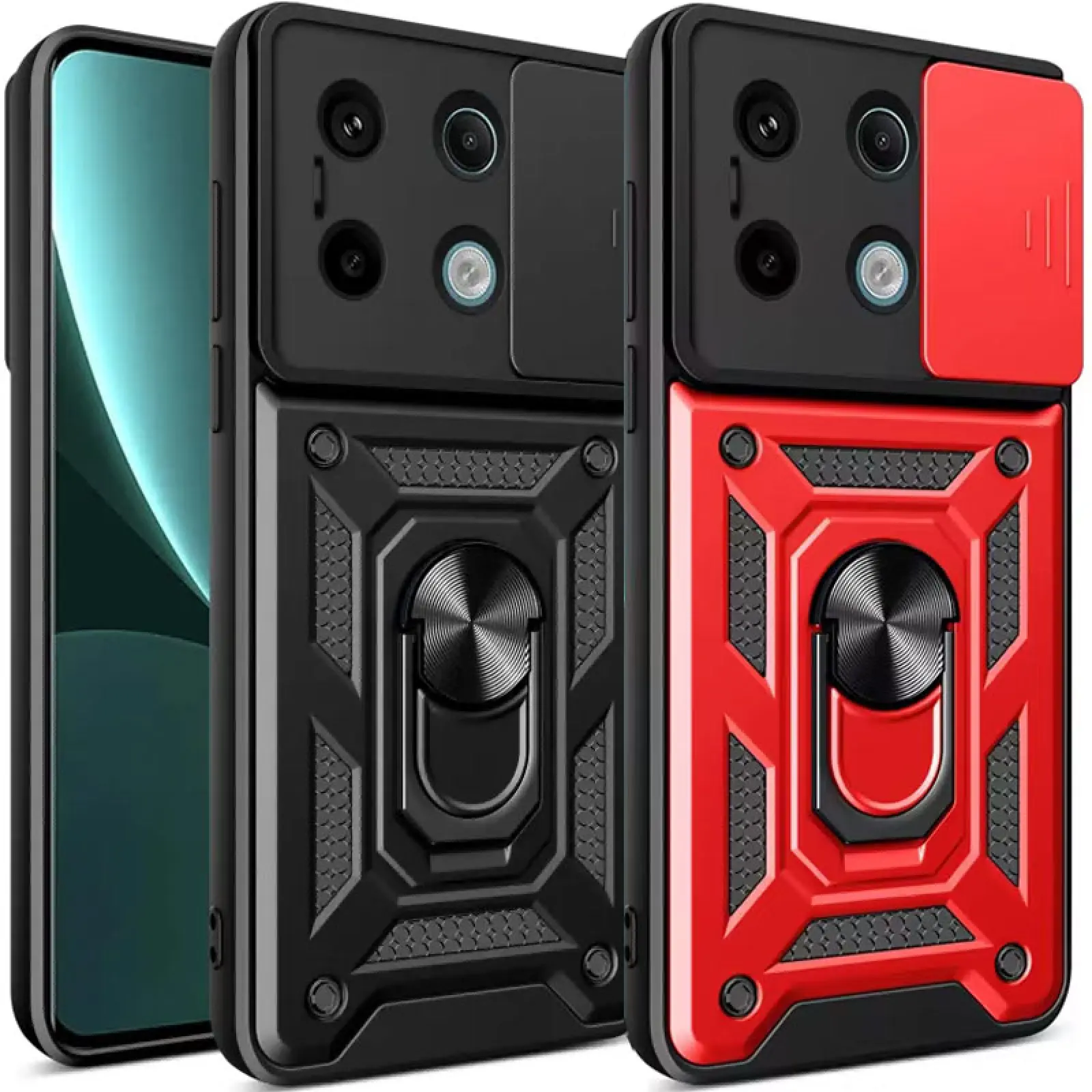 Чохол Ummi Camshield Serge Ring для Xiaomi Redmi Note 13 Pro 4G / 14s / Poco M6 Pro 4G, TPU+PC, купити оптом з доставкою