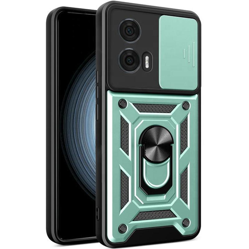 Противоударный чехол Ummi Camshield Serge Ring для Motorola Moto G24 | Бронированый с кольцом-подставкой на картинке №1