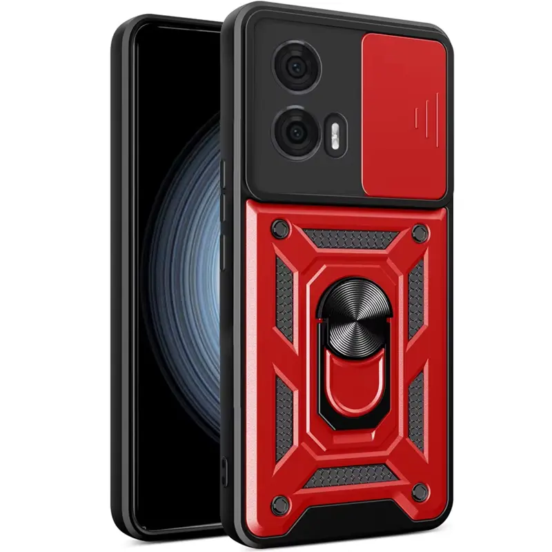 Чехол Ummi Camshield Serge Ring для Motorola Moto G24 / G04, Красный / Red, TPU+PC, купить оптом с доставкой