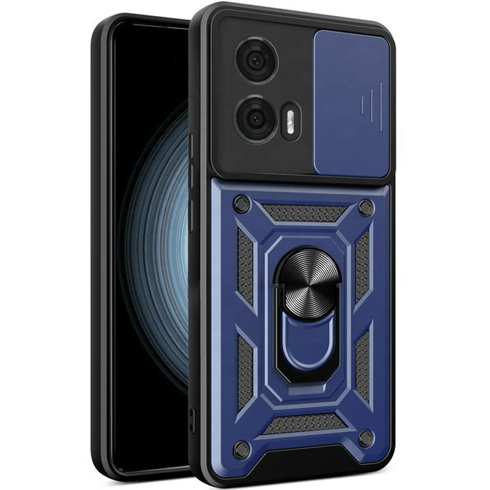 Чехол Ummi Camshield Serge Ring для Motorola Moto G24 / G04, Синий / Navy, TPU+PC, купить оптом с доставкой