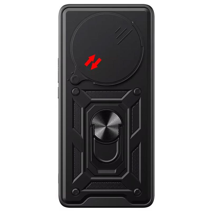 Противоударный чехол Ummi Camshield Serge Ring для Xiaomi 14 Ultra | Бронированый с кольцом-подставкой на картинке №2