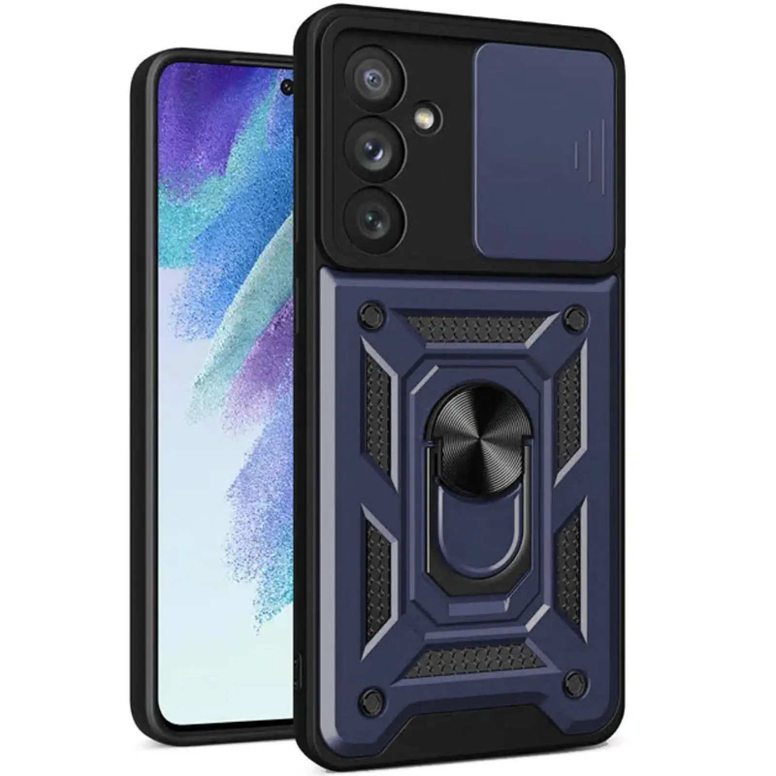 Чехол Ummi Camshield Serge Ring для Samsung Galaxy A35, Синий, TPU+PC, купить оптом с доставкой