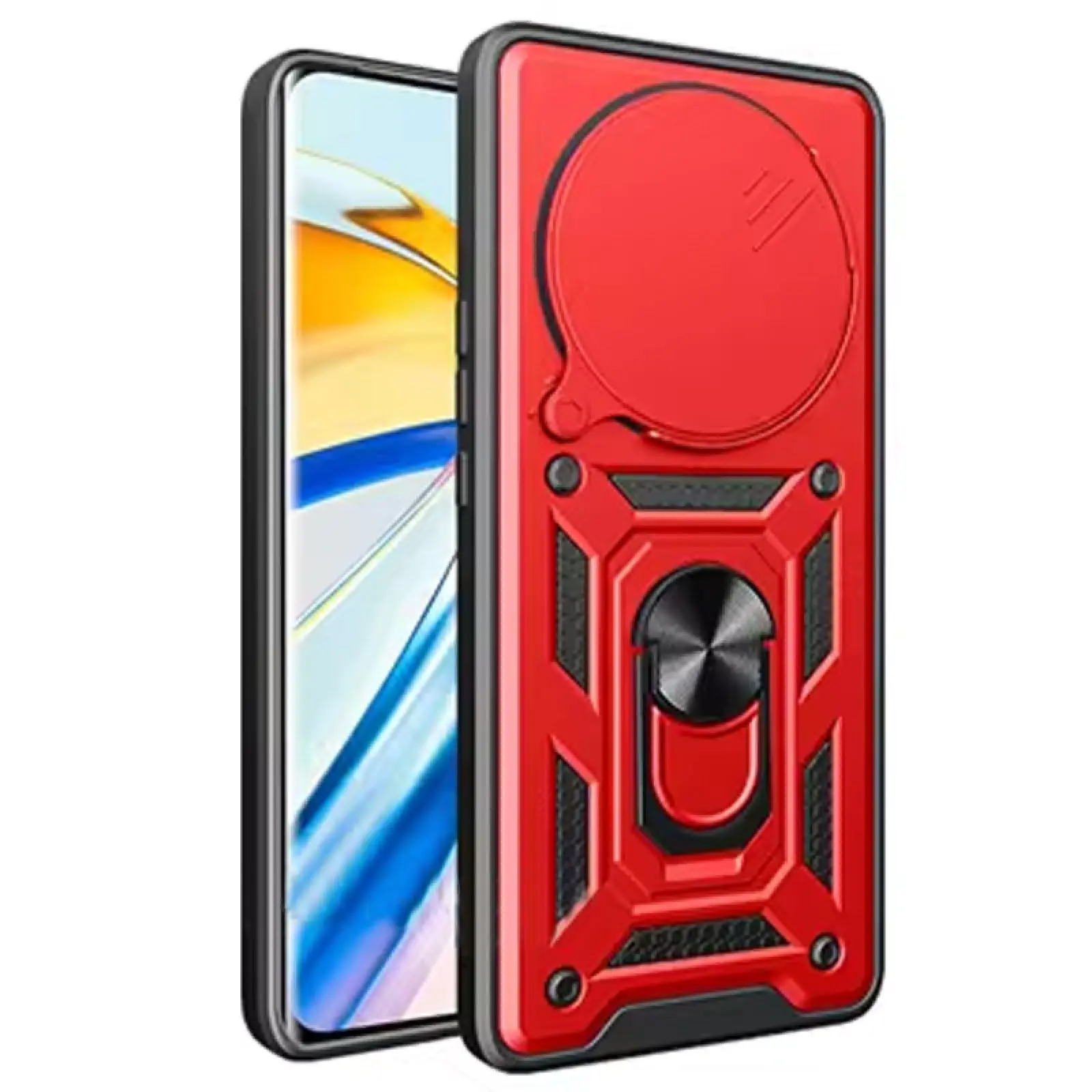Чехол Ummi Camshield Serge Ring для Xiaomi Redmi A3 / A3x, Красный 1, TPU+PC, купить оптом с доставкой
