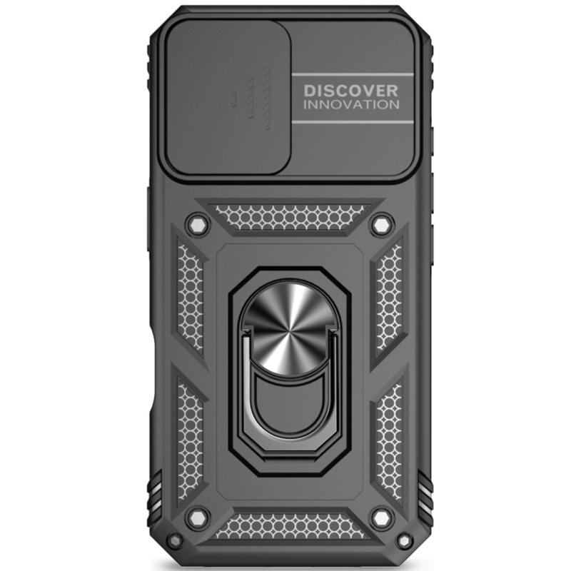 Противоударный чехол Ummi Camshield Serge Ring для Apple iPhone 16 (6.1) | Бронированый с кольцом-подставкой на картинке №2