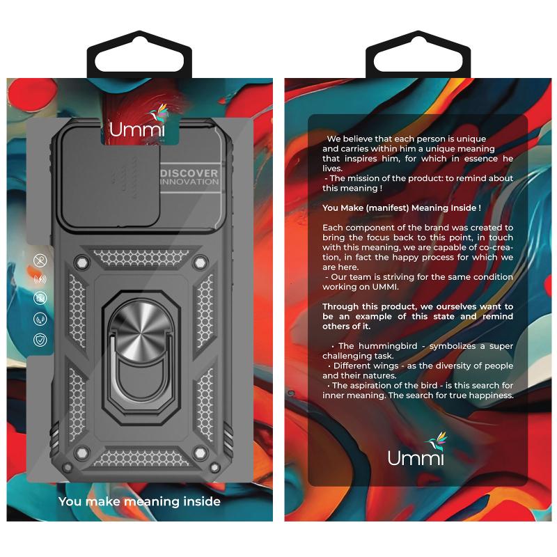 Противоударный чехол Ummi Camshield Serge Ring для Apple iPhone 16 Pro (6.3) | Бронированый с кольцом-подставкой на картинке №3