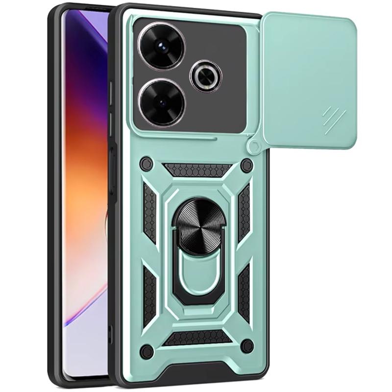 Противоударный чехол Ummi Camshield Serge Ring для Xiaomi Redmi 13 4G / Poco M6 4G | Бронированый с кольцом-подставкой на картинке №1