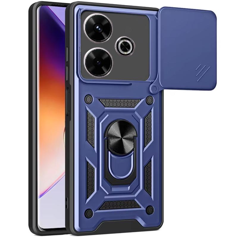 Противоударный чехол Ummi Camshield Serge Ring для Xiaomi Redmi 13 4G / Poco M6 4G | Бронированый с кольцом-подставкой на картинке №1