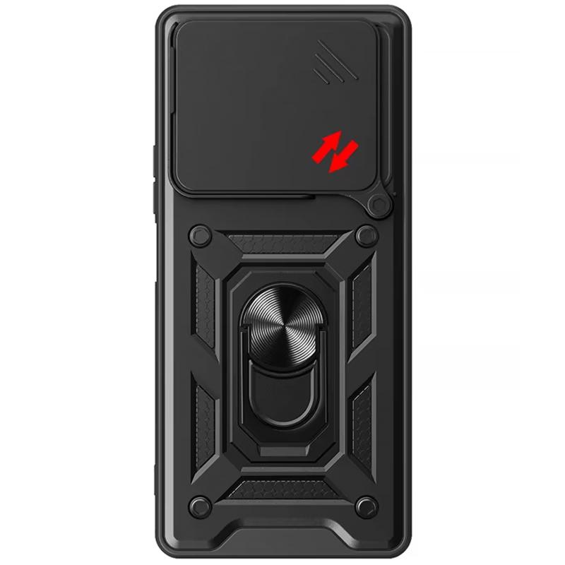 Противоударный чехол Ummi Camshield Serge Ring для Xiaomi Redmi 13 4G / Poco M6 4G | Бронированый с кольцом-подставкой на картинке №2