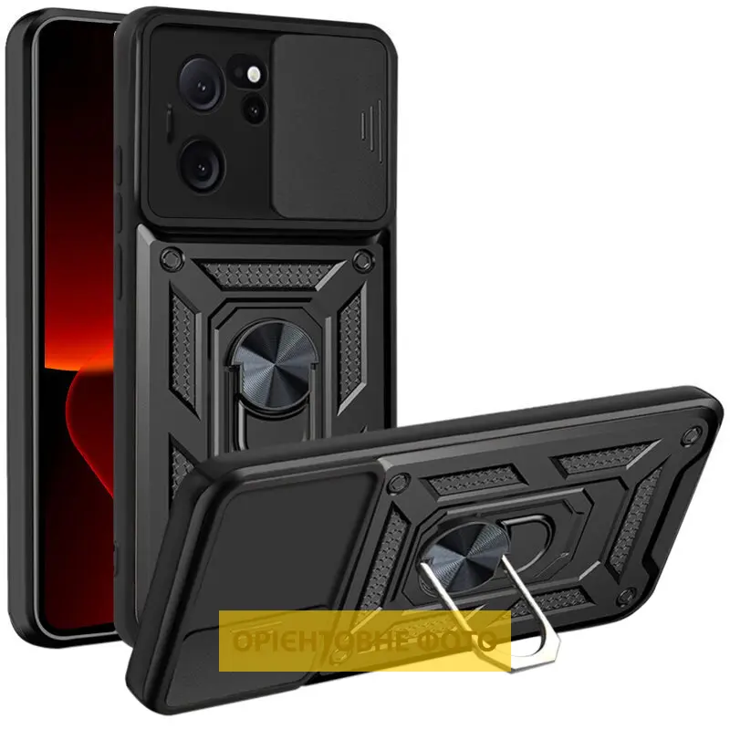 Чехол Ummi Camshield Serge Ring для Xiaomi Poco F6, Черный / Black, TPU+PC, купить оптом с доставкой