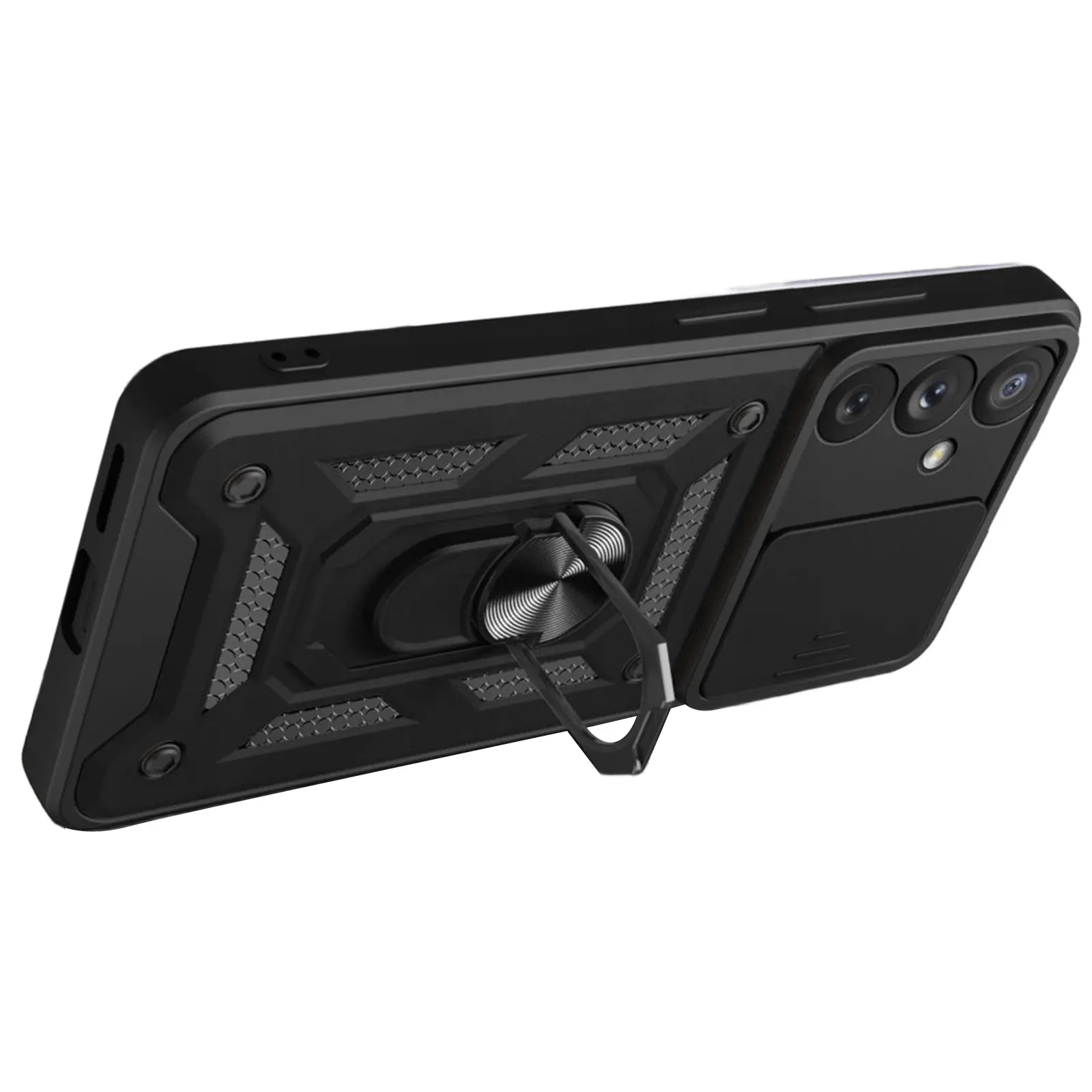 Чехол Ummi Camshield Serge Ring для Samsung Galaxy S24 FE, Черный 2, TPU+PC, купить оптом с доставкой