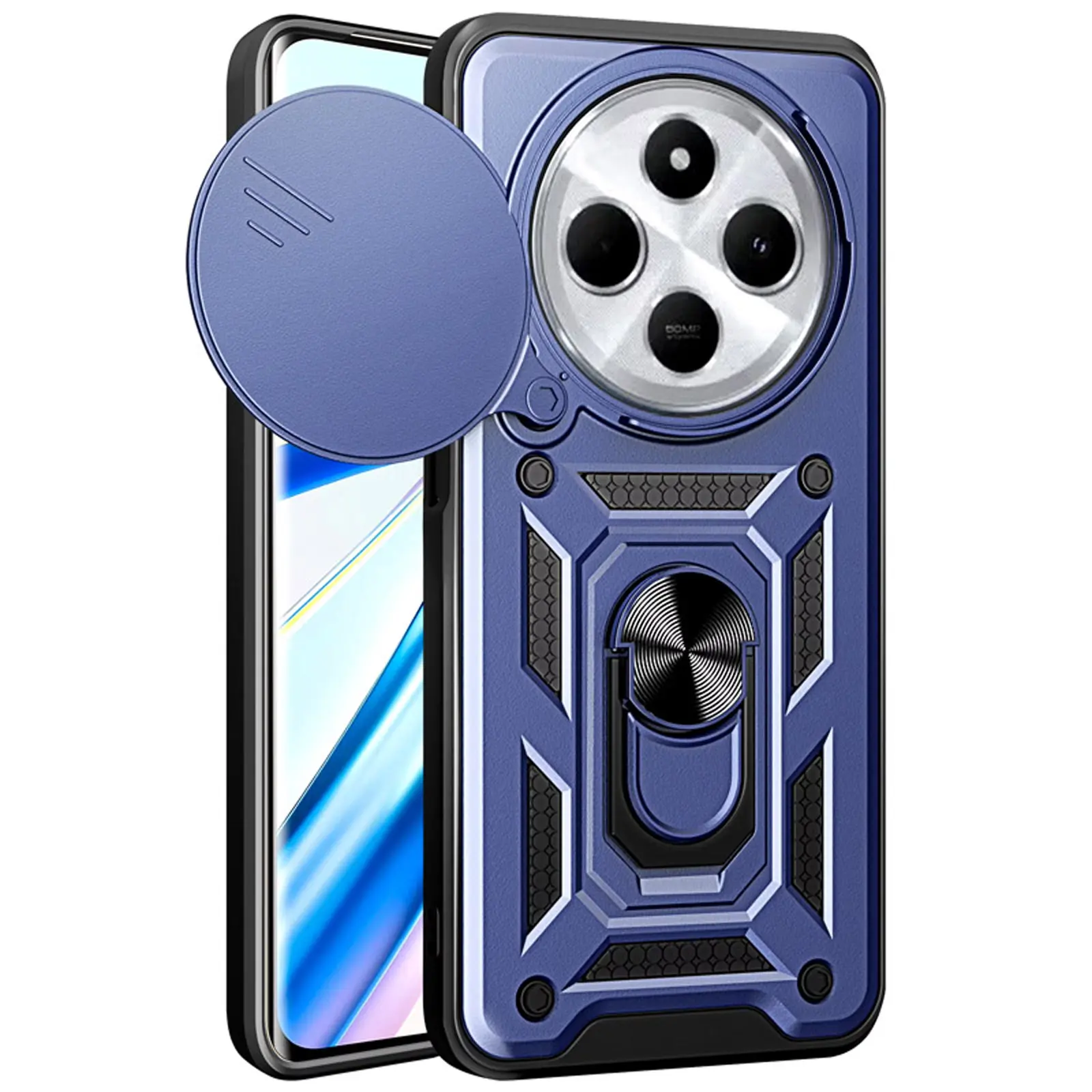 Чехол Ummi Camshield Serge Ring для Xiaomi Redmi 14C / A4 / Poco C75 / M7 5G, Синий, TPU+PC, купить оптом с доставкой