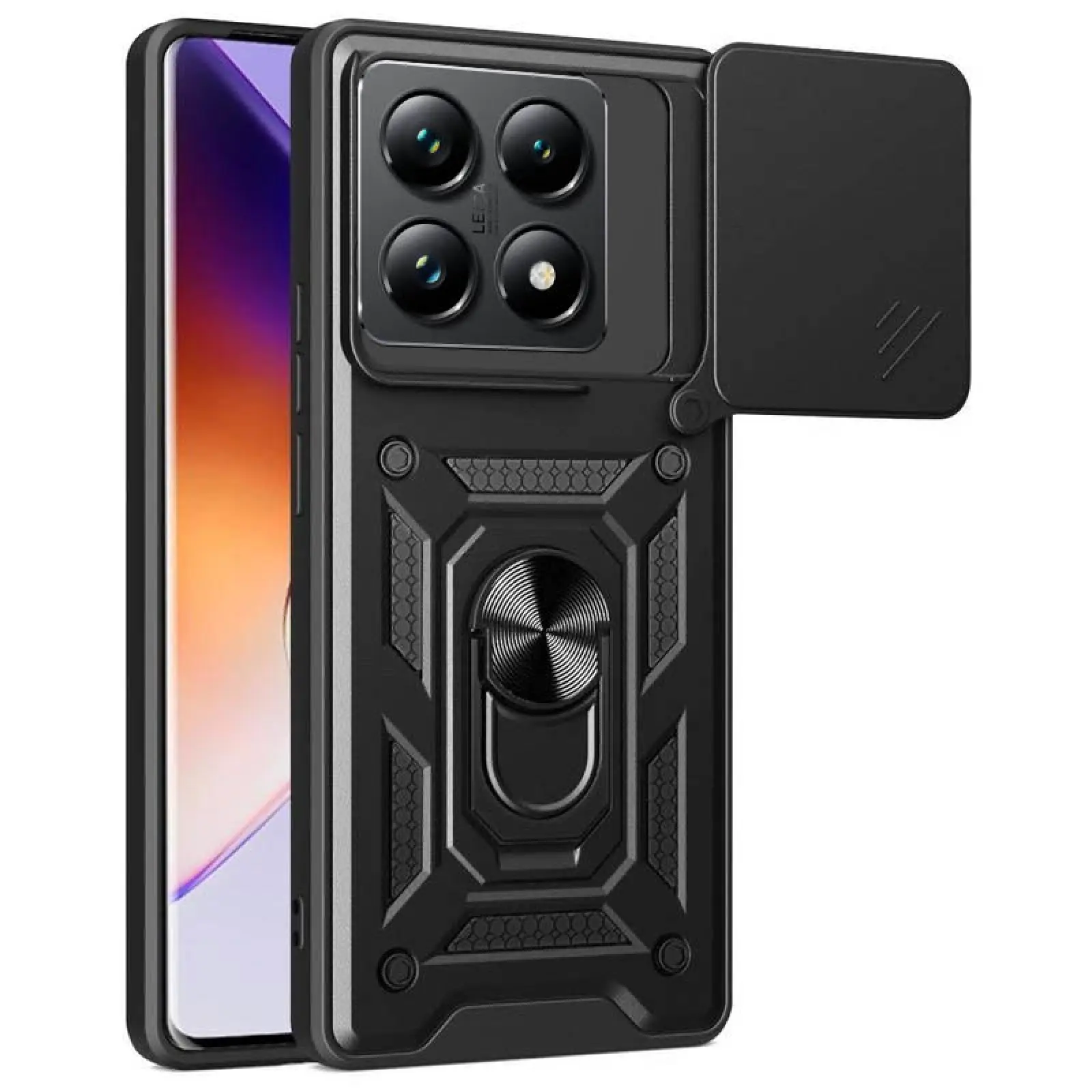 Чехол Ummi Camshield Serge Ring для Xiaomi 14T Pro, Черный, TPU+PC, купить оптом с доставкой