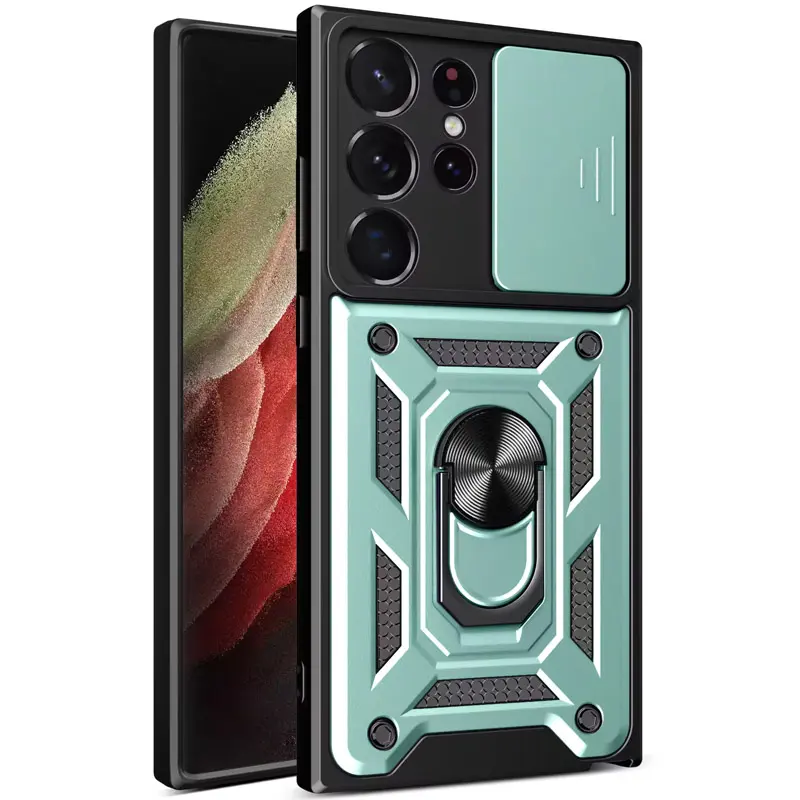 Чехол Ummi Camshield Serge Ring для Samsung Galaxy S25 Ultra, Зеленый / Green, TPU+PC, купить оптом с доставкой