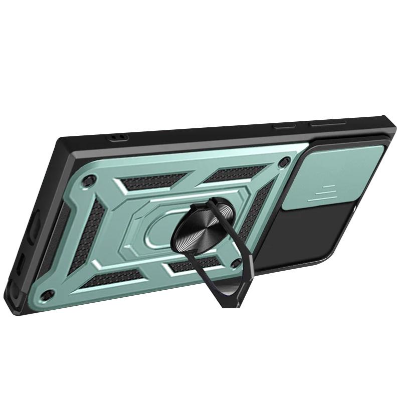 Противоударный чехол Ummi Camshield Serge Ring для Samsung Galaxy S25 Ultra | Бронированый с кольцом-подставкой на картинке №2