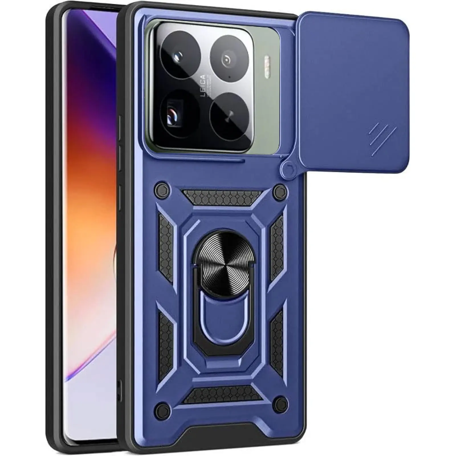 Чехол Ummi Camshield Serge Ring для Xiaomi 15, Синий, TPU+PC, купить оптом с доставкой