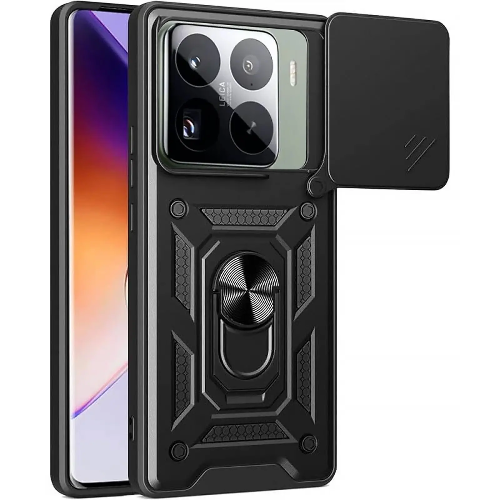 Чехол Ummi Camshield Serge Ring для Xiaomi 15, Черный, TPU+PC, купить оптом с доставкой