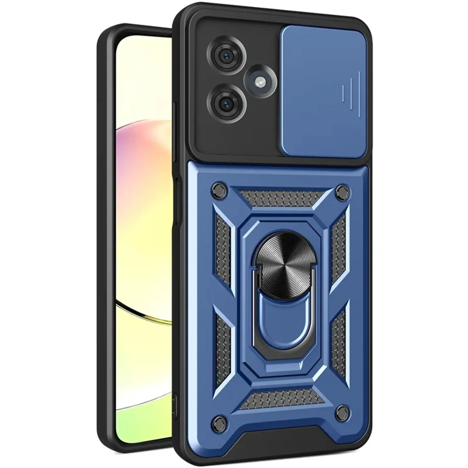 Чехол Ummi Camshield Serge Ring для Motorola Moto G55 5G, Синий / Navy, TPU+PC, купить оптом с доставкой