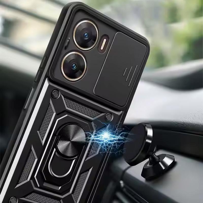 Противоударный чехол Ummi Camshield Serge Ring для Xiaomi Poco X7 Pro | Бронированый с кольцом-подставкой на картинке №3