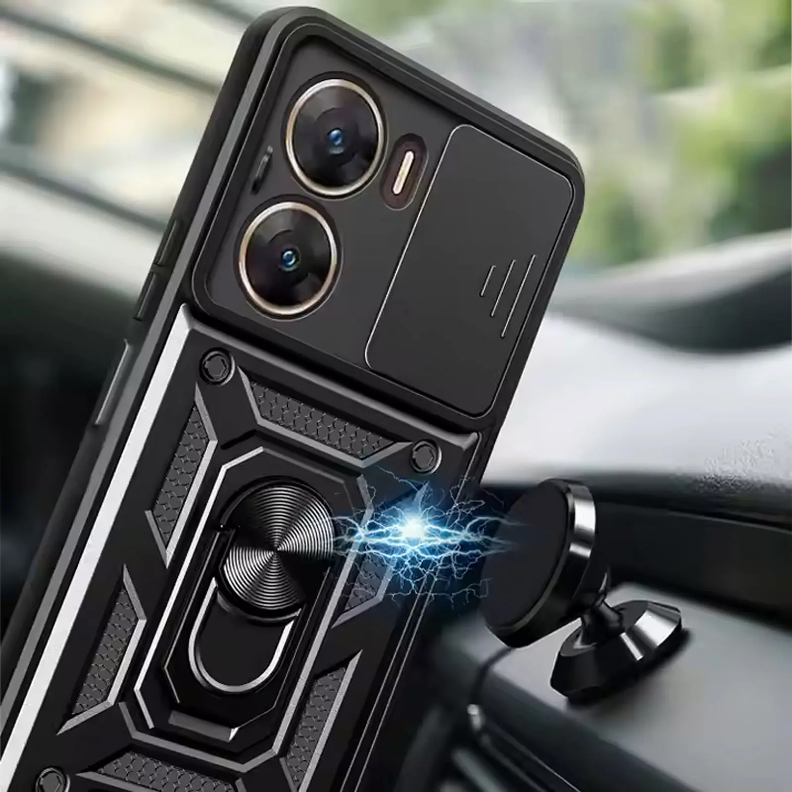 Чохол Ummi Camshield Serge Ring для Xiaomi Poco X7 Pro, Чорний 2, TPU+PC, купити оптом з доставкою