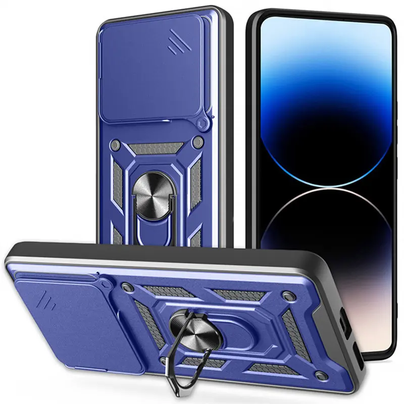 Чехол Ummi Camshield Serge Ring для Xiaomi Poco M7 Pro 5G, Синий / Navy 2, TPU+PC, купить оптом с доставкой