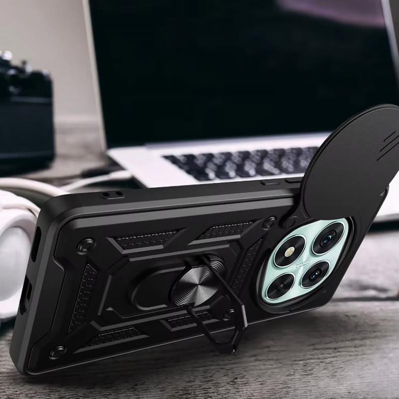 Противоударный чехол Ummi Camshield Serge Ring для Xiaomi Redmi Note 14 Pro 4G | Бронированый с кольцом-подставкой на картинке №2