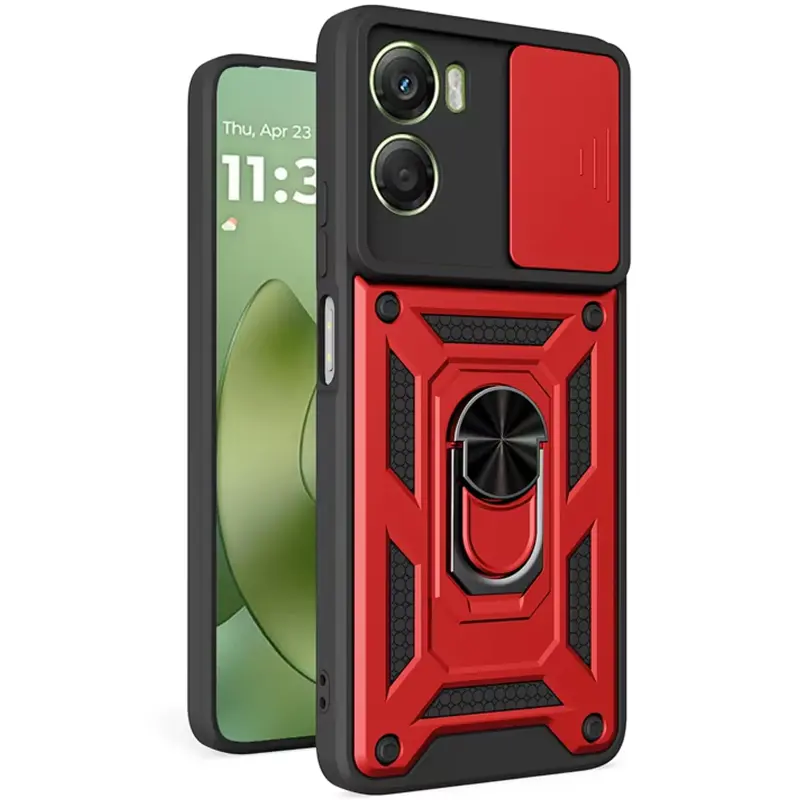 Чехол Ummi Camshield Serge Ring для Motorola Moto G05 / E15, Красный / Red 1, TPU+PC, купить оптом с доставкой