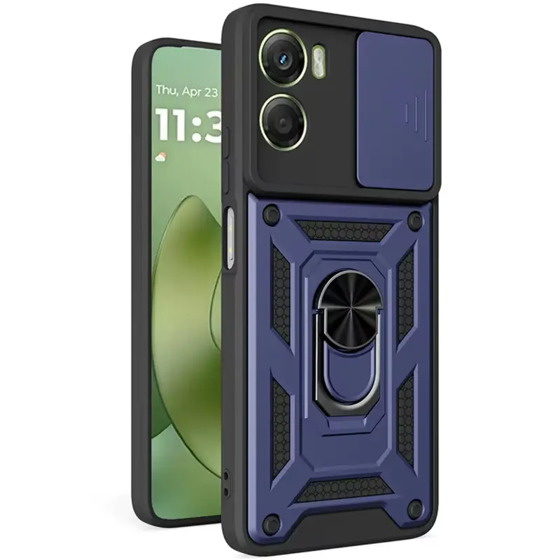 Чехол Ummi Camshield Serge Ring для Motorola Moto G05 / E15, Синий / Navy 1, TPU+PC, купить оптом с доставкой