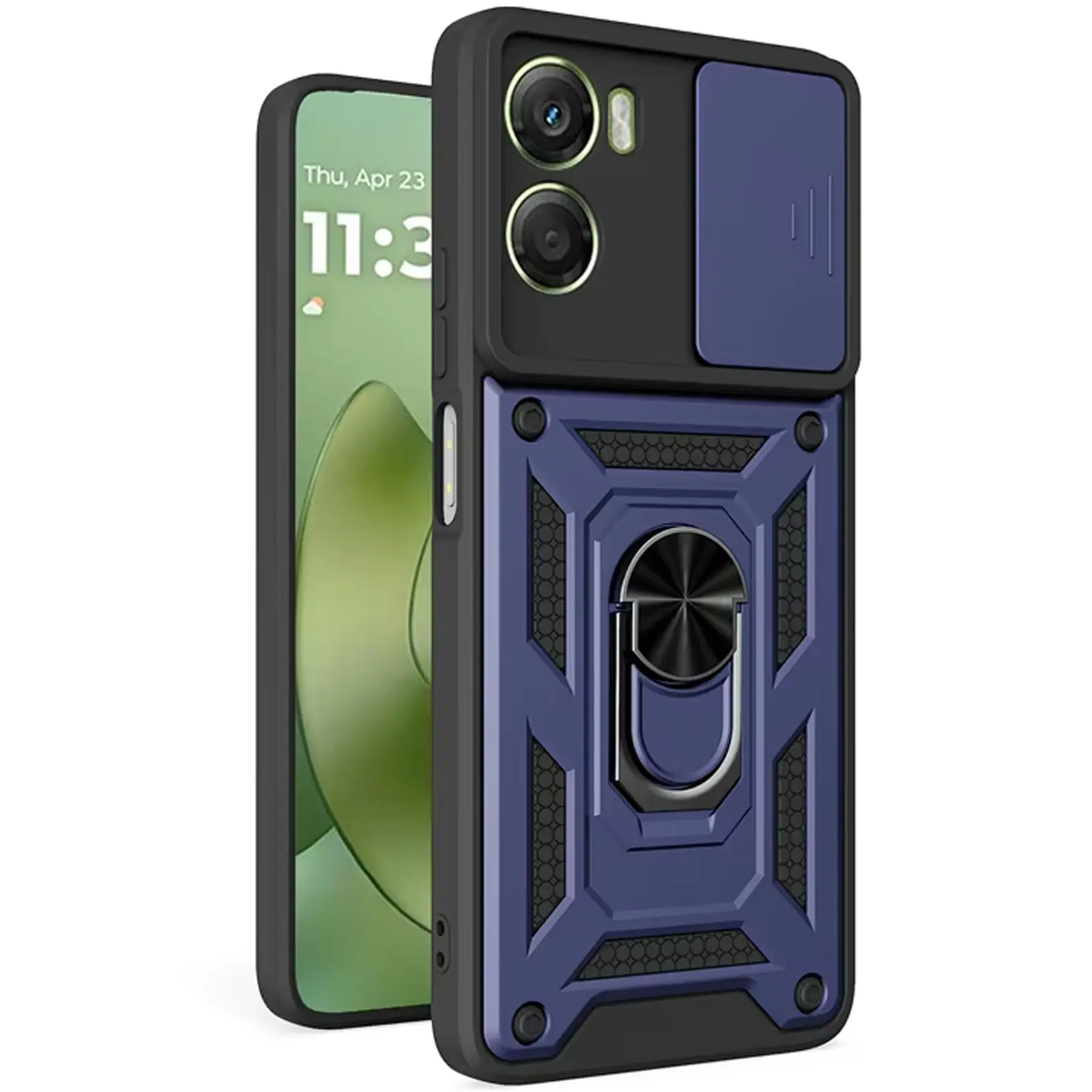 Чехол Ummi Camshield Serge Ring для Motorola Moto G05 / E15, Синий / Navy 1, TPU+PC, купить оптом с доставкой