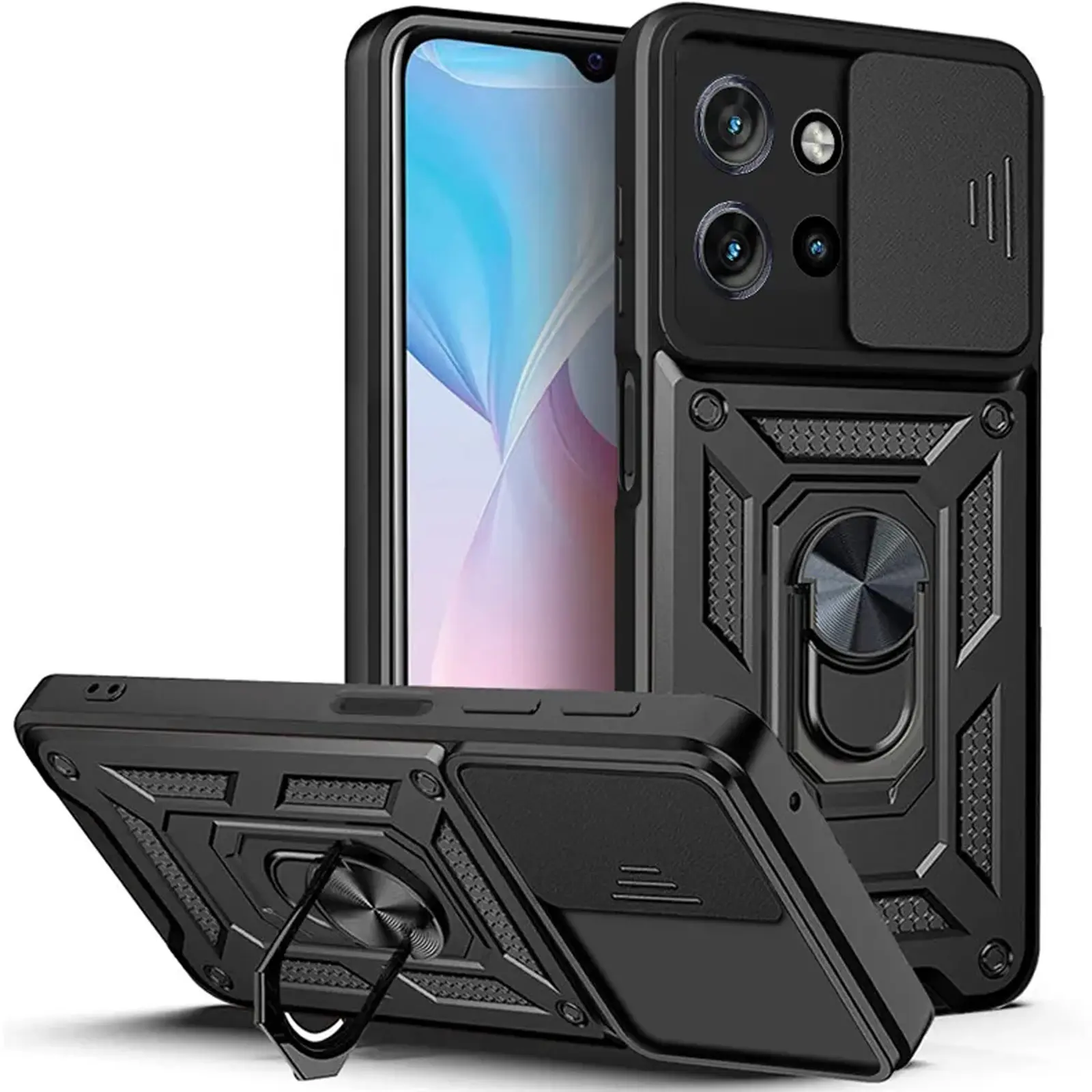 Чехол Ummi Camshield Serge Ring для Motorola Edge 50 Neo / 60 Neo, TPU+PC, купить оптом с доставкой
