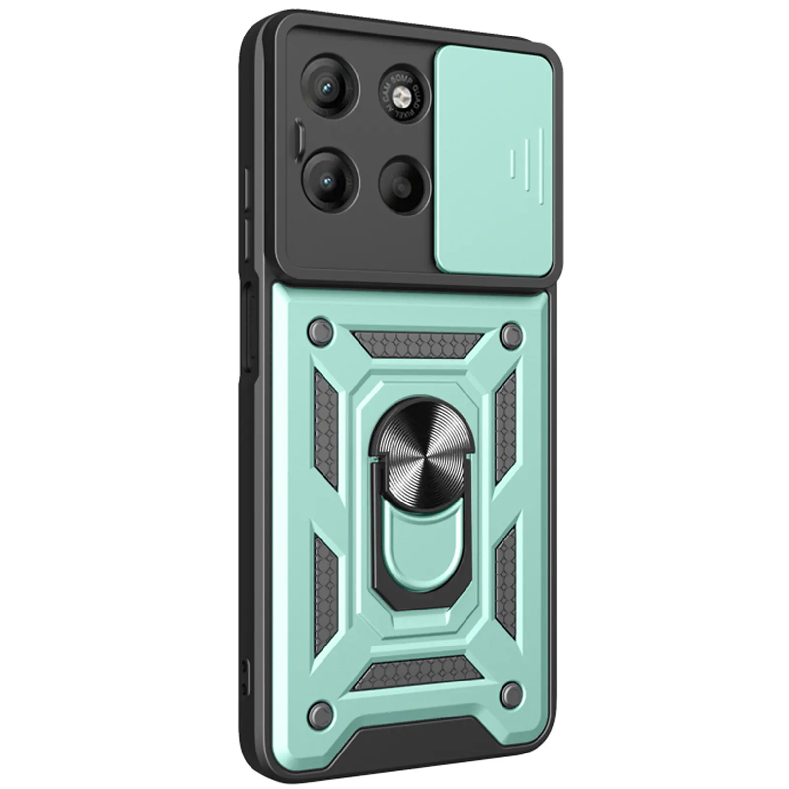 Чехол Ummi Camshield Serge Ring для Motorola Moto G15 4G, Зеленый / Green, TPU+PC, купить оптом с доставкой