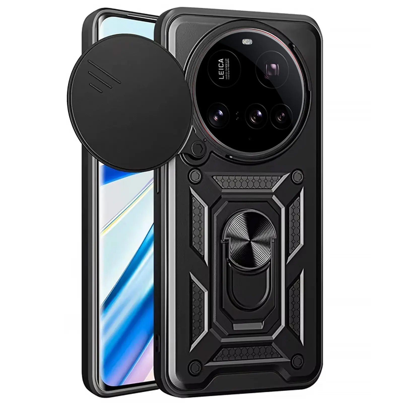 Чехол Ummi Camshield Serge Ring для Xiaomi 15 Ultra, Черный, TPU+PC, купить оптом с доставкой