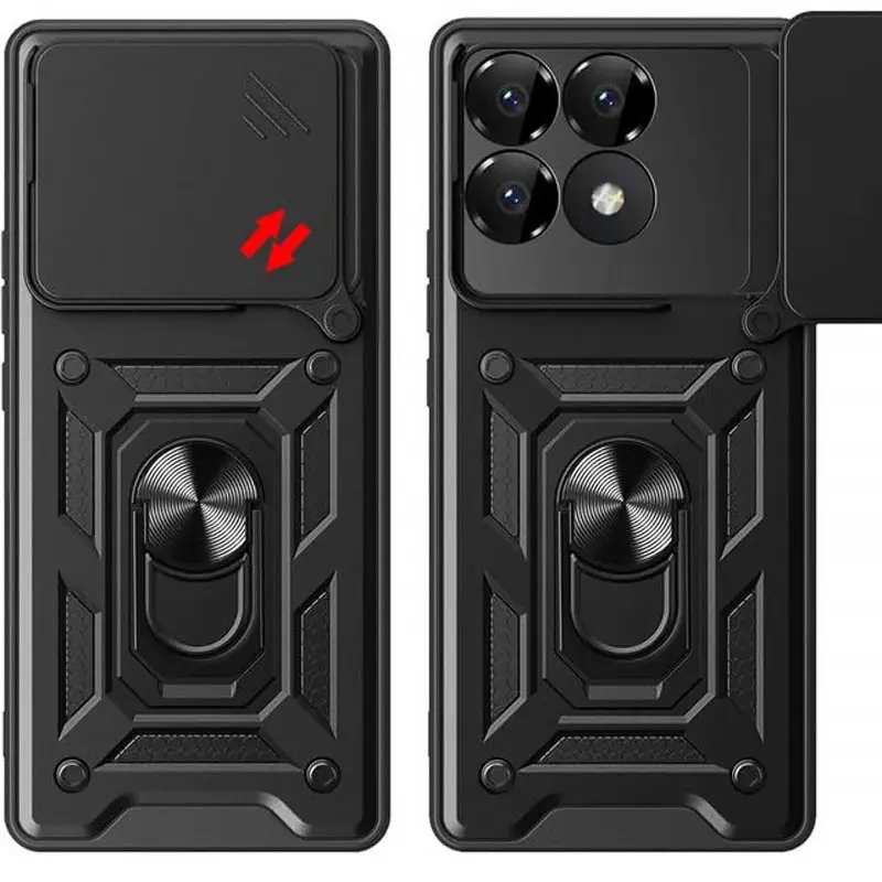Чехол Ummi Camshield Serge Ring для Xiaomi Poco F7 Pro, Черный / Black 1, TPU+PC, купить оптом с доставкой