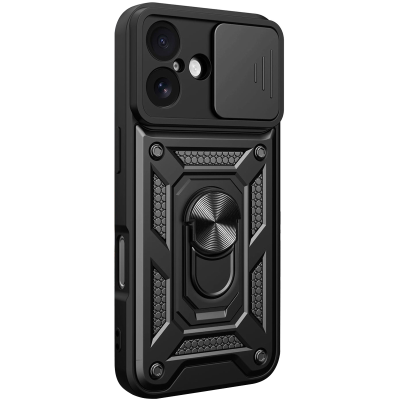 Чехол Ummi Camshield Serge Ring для Apple iPhone 17 (6.3"), Черный / Black, TPU+PC, купить оптом с доставкой