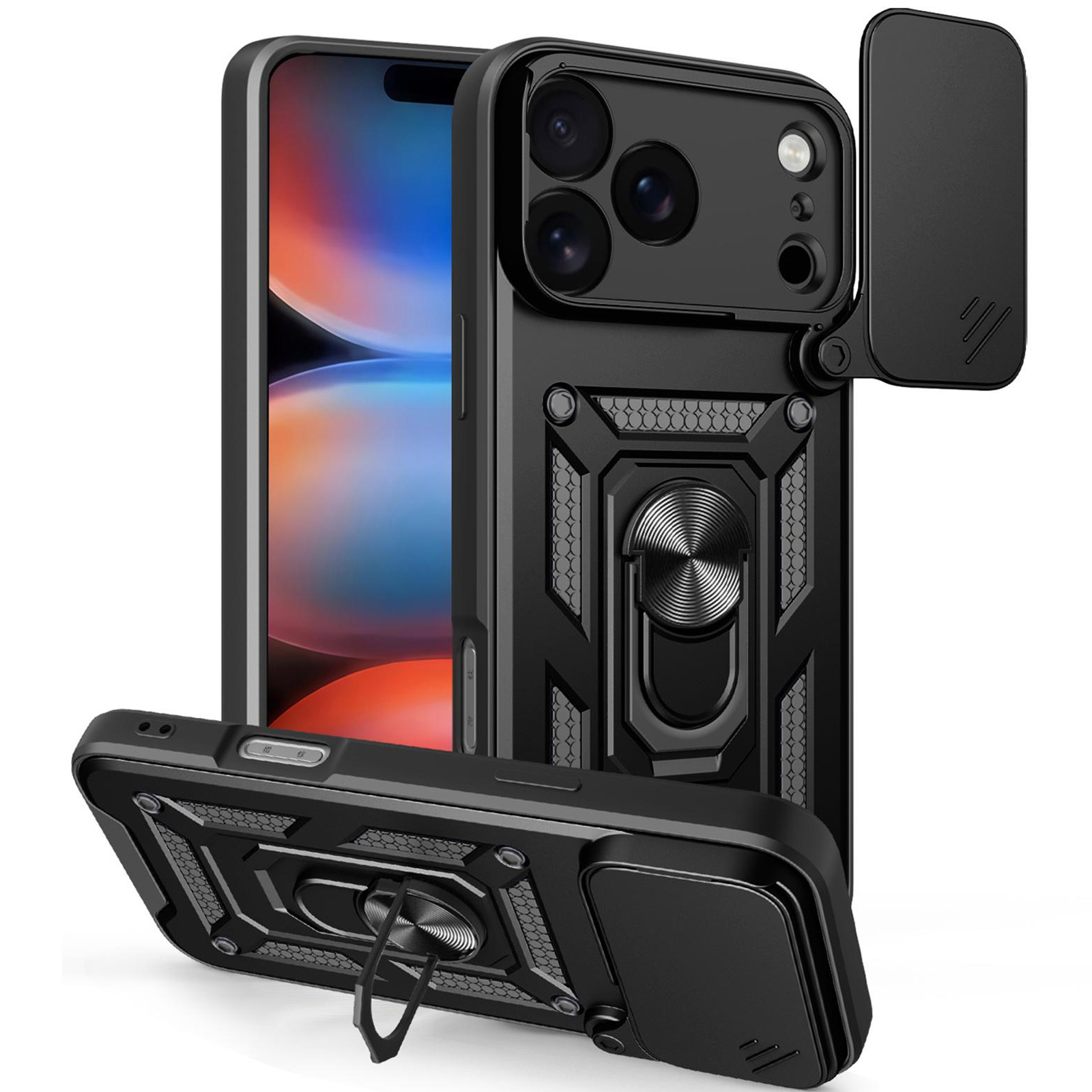 Чехол Ummi Camshield Serge Ring для Apple iPhone 17 Pro Max (6.9"), TPU+PC, купить оптом с доставкой