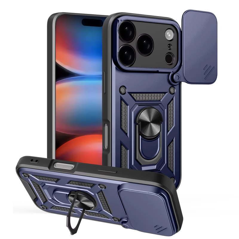 Чехол Ummi Camshield Serge Ring для Apple iPhone 17 Pro Max (6.9"), Синий / Navy, TPU+PC, купить оптом с доставкой