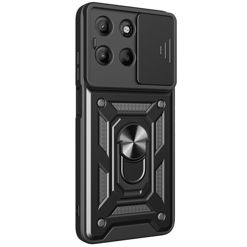 Противоударный чехол Ummi Camshield Serge Ring для Motorola Edge 60 | Бронированый с кольцом-подставкой на картинке №1