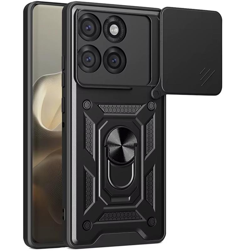 Противоударный чехол Ummi Camshield Serge Ring для Motorola Edge 60 Pro | Бронированый с кольцом-подставкой на картинке №1