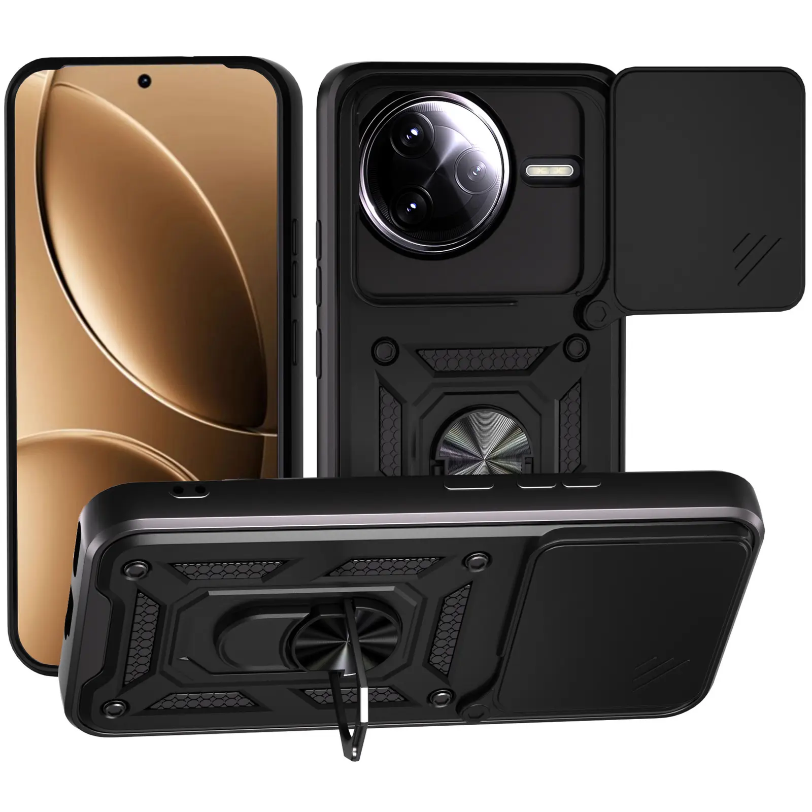 Чехол Ummi Camshield Serge Ring для Xiaomi Poco F7 Ultra, TPU+PC, купить оптом с доставкой